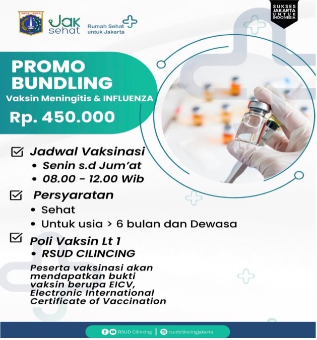 Promo Bundling Vaksin Meningitis dan Influenza
